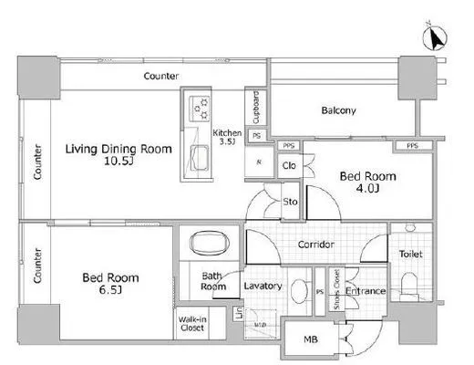 グランスイート麻布台ヒルトップタワー 24階 56.99㎡