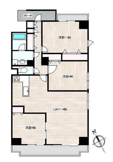 リーラ文京本駒込 8階 72.98㎡