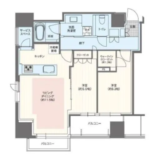 ジオグランデ白金台 8階 64.91㎡