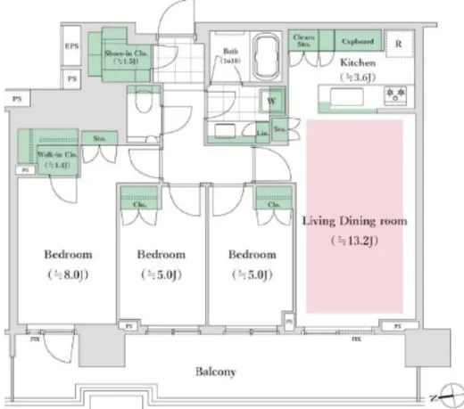 HARUMI FLAG SKYDUO SUN VILLAGE (晴海フラッグ スカイデュオ サンヴィレッジ) 42階 79.2㎡