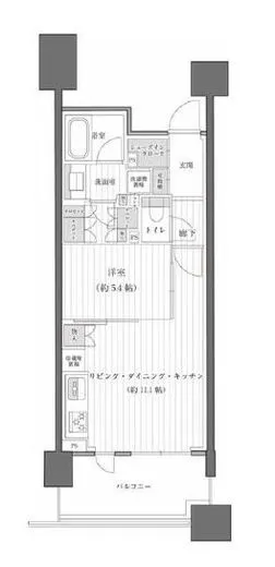 クレヴィアタワー目黒不動前 15階 53.73㎡