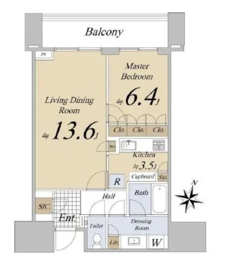 赤坂タワーレジデンス トップオブザヒル 20階 57.56㎡