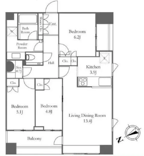 アトラスタワー西新宿 7階 76.81㎡