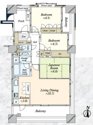 両国パーク・ホームズ 14階 73.56㎡