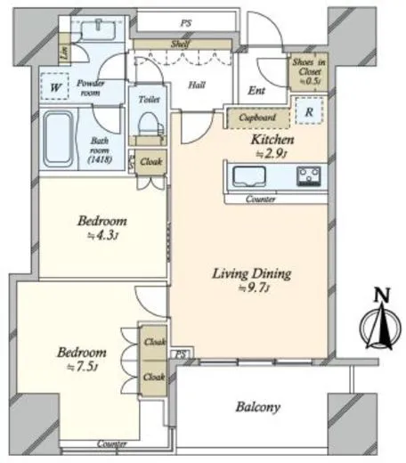 パークタワー錦糸町 26階 56.78㎡