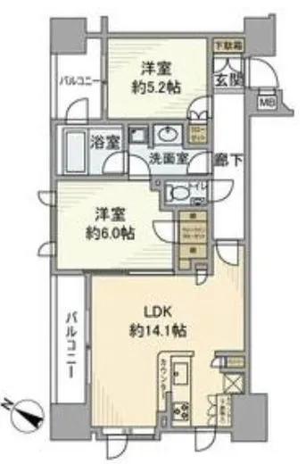 クオリア日本橋 12階 59.23㎡
