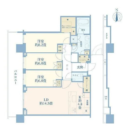 HARUMI FLAG SKYDUO SUN VILLAGE (晴海フラッグ スカイデュオ サンヴィレッジ) 49階 94.49㎡