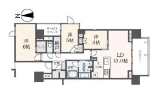 プラウド芝公園 4階 85.03㎡