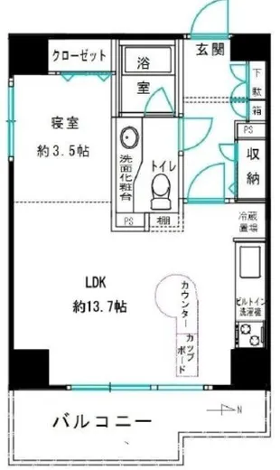 フリーディオ西麻布 8階 41.78㎡
