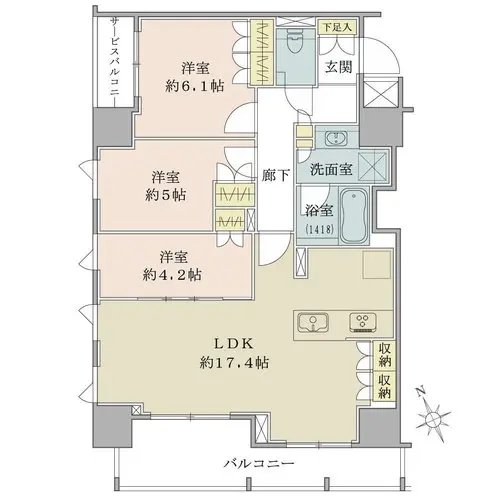 アトラス麻布十番 5階 74.45㎡