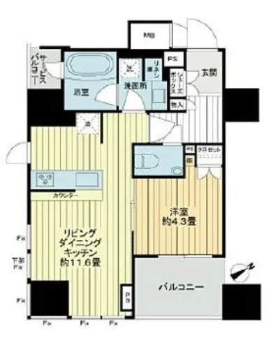 インプレストタワー芝浦エアレジデンス 6階 39.05㎡