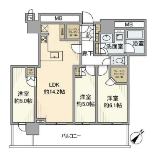 ＭＩＤ　ＴＯＷＥＲ　ＧＲＡＮＤ 24階 69.76㎡