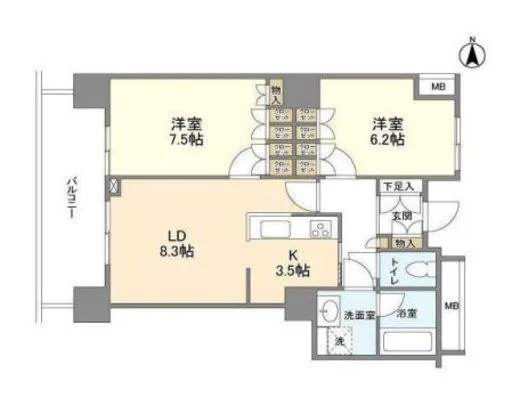豊洲シエルタワー 13階 65.09㎡