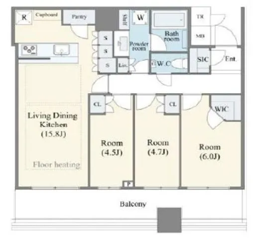 パークタワー晴海 21階 74.05㎡