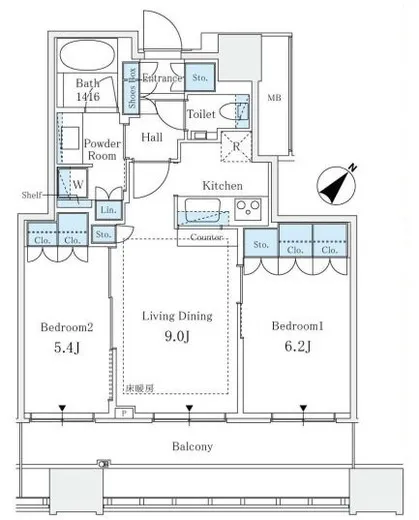 ＣＡＰＩＴＡＬ　ＧＡＴＥ　ＰＬＡＣＥ　ＴＨＥ　ＴＯＷＥＲ 12階 55.48㎡