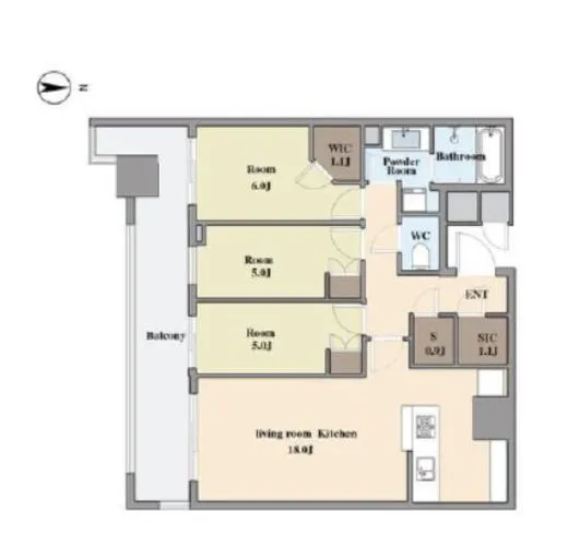 パークタワー晴海 33階 77.83㎡