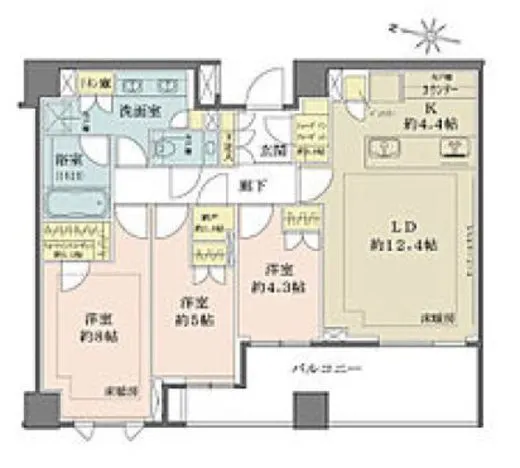 ザ・パークハウス千代田六番町 6階 84.2㎡