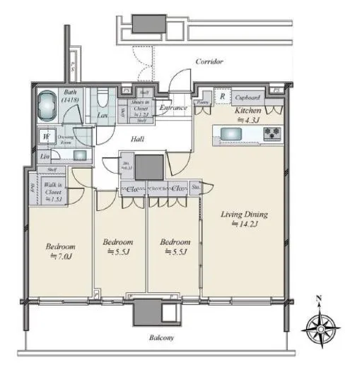 HARUMI FLAG PARK VILLAGE (晴海フラッグ パークヴィレッジ) 32階 84.04㎡