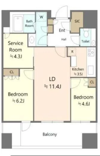 麻布台ヒルズレジデンスB 19階 70.28㎡