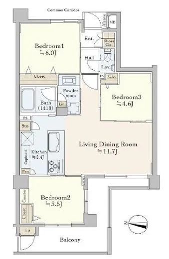 サンアリーナ市谷仲之町 4階 66.06㎡