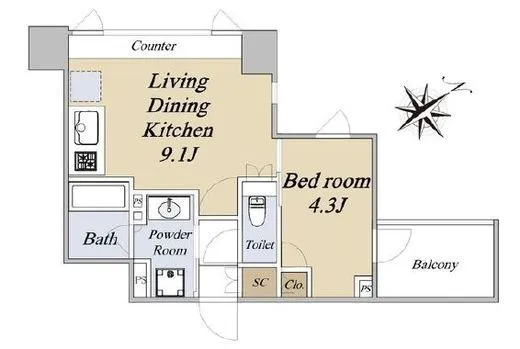 クレストコート旗の台 2F2