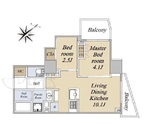 クレストコート旗の台 1F1