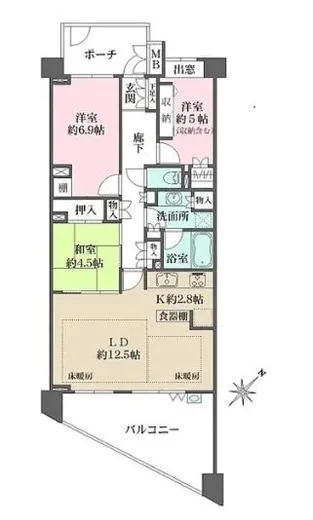 桜上水南パークハウス 4階 78.05㎡