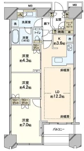 富久クロスコンフォートタワー 31階 69.86㎡