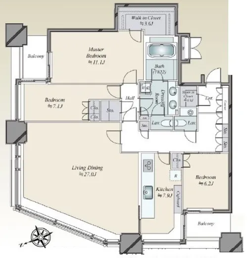 青山パークタワー 24階 138.26㎡