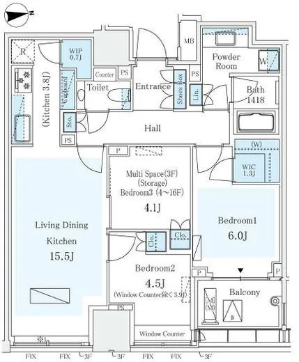 パークコートザ・三番町ハウス 9階 73.68㎡