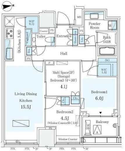 パークコートザ・三番町ハウス 6階 73.68㎡