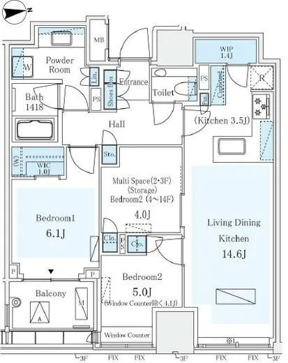 パークコートザ・三番町ハウス 6階 71.11㎡