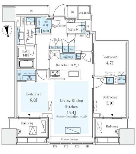 パークコートザ・三番町ハウス 6階 74.26㎡