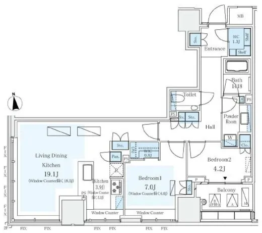パークコートザ・三番町ハウス 11階 76.12㎡