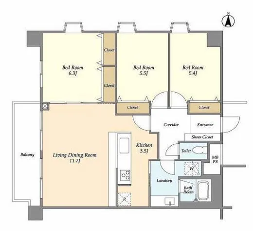FULL HOUSE GAKUGEI DAIGAKU 2階 75.22㎡