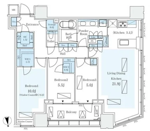 パークコートザ・三番町ハウス 16階 102.15㎡