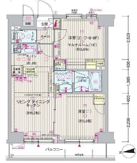 エステムプラザ神楽坂Ｎｏｒｔｈ　Ｒｅｓｉｄｅｎｃｅ 9階 41.23㎡