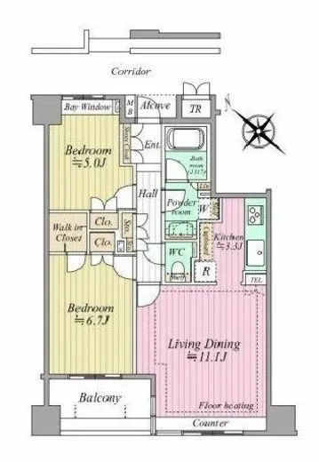アルス勝どきコモーネ 6階 61.95㎡