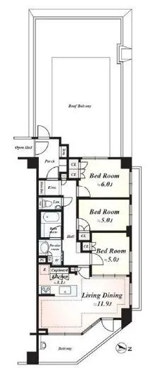 アールブラン大井町ミュゼ 6階 70.08㎡