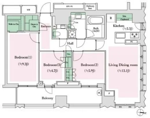 ブランズ千代田富士見 11階 90.54㎡