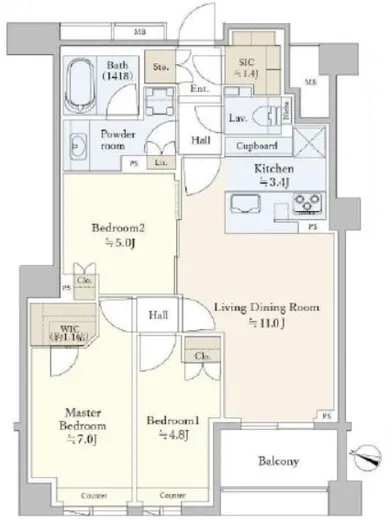グランリビオ市谷砂土原 3階 73.08㎡