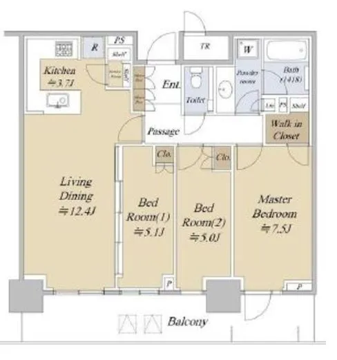 パークタワー西新宿 19階 75.32㎡