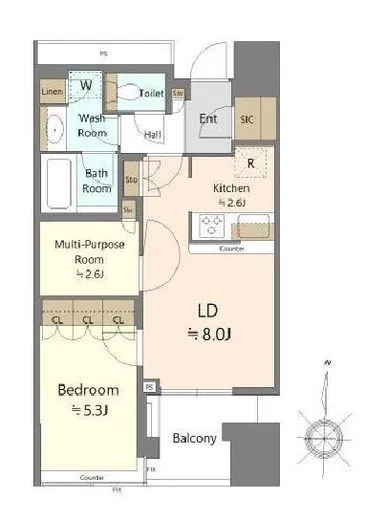 パークタワー錦糸町 5階 45.54㎡