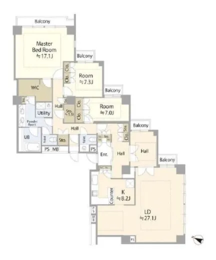 小石川パークタワー 19階 188.16㎡