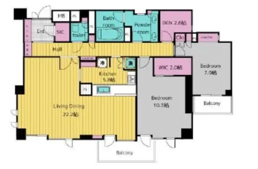 イクシクス麻布十番 4階 114.38㎡