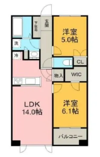 パークホームズセントラルシティ中央区湊 5階 57.56㎡
