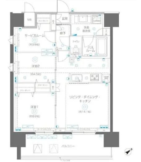 アルファレジデンシア南千住 6階 64.49㎡