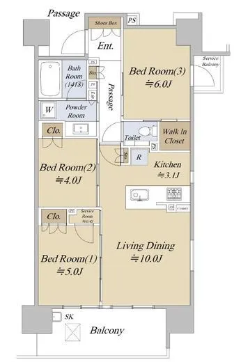 シティハウス巣鴨 6階 63.39㎡