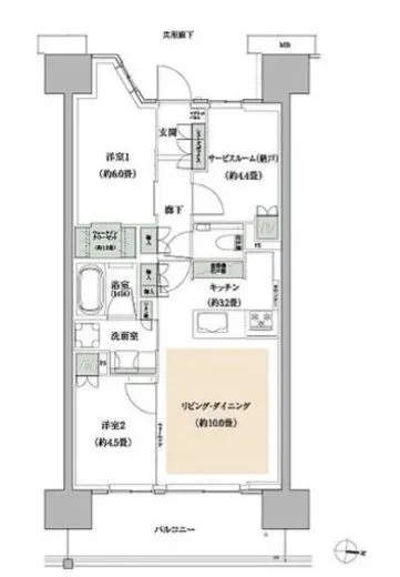 ザ・パークハウス亀戸九丁目 5階 62.28㎡
