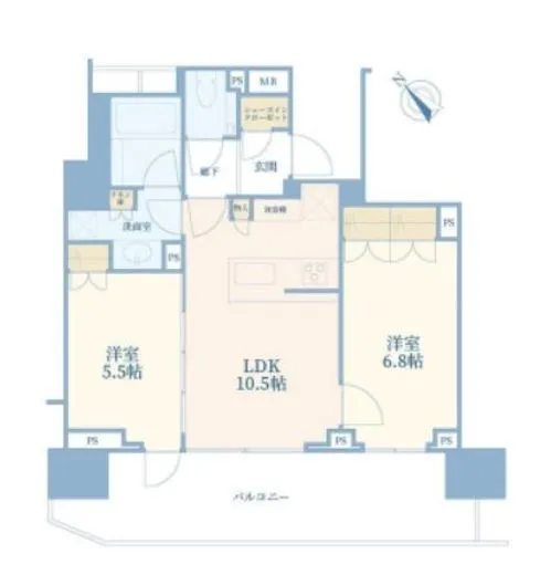 ザ・パークハウスアーバンス中目黒 9階 53㎡